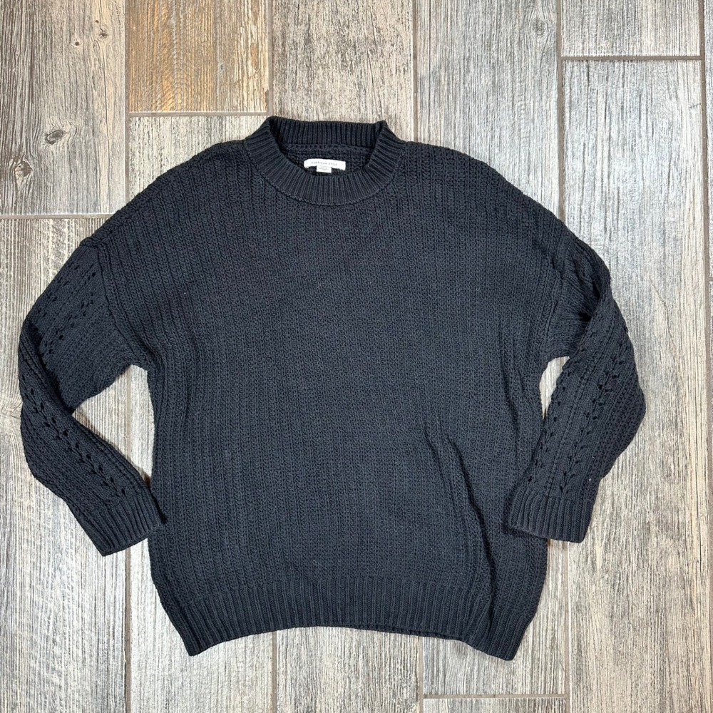 American Eagle‎ Black Knit Mock Neck Sweater Size S/P